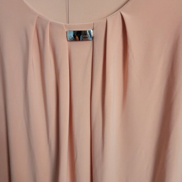 Notations Blouse NEW Peach XL NWT Dressy Feminine Workwear Pleat Metal clip BOHO - Picture 4 of 13